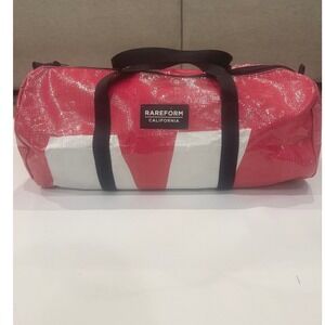 Rareform Duffle Bag Unisex Medium Pink White Upcycled Billboard Vinyl Sporty